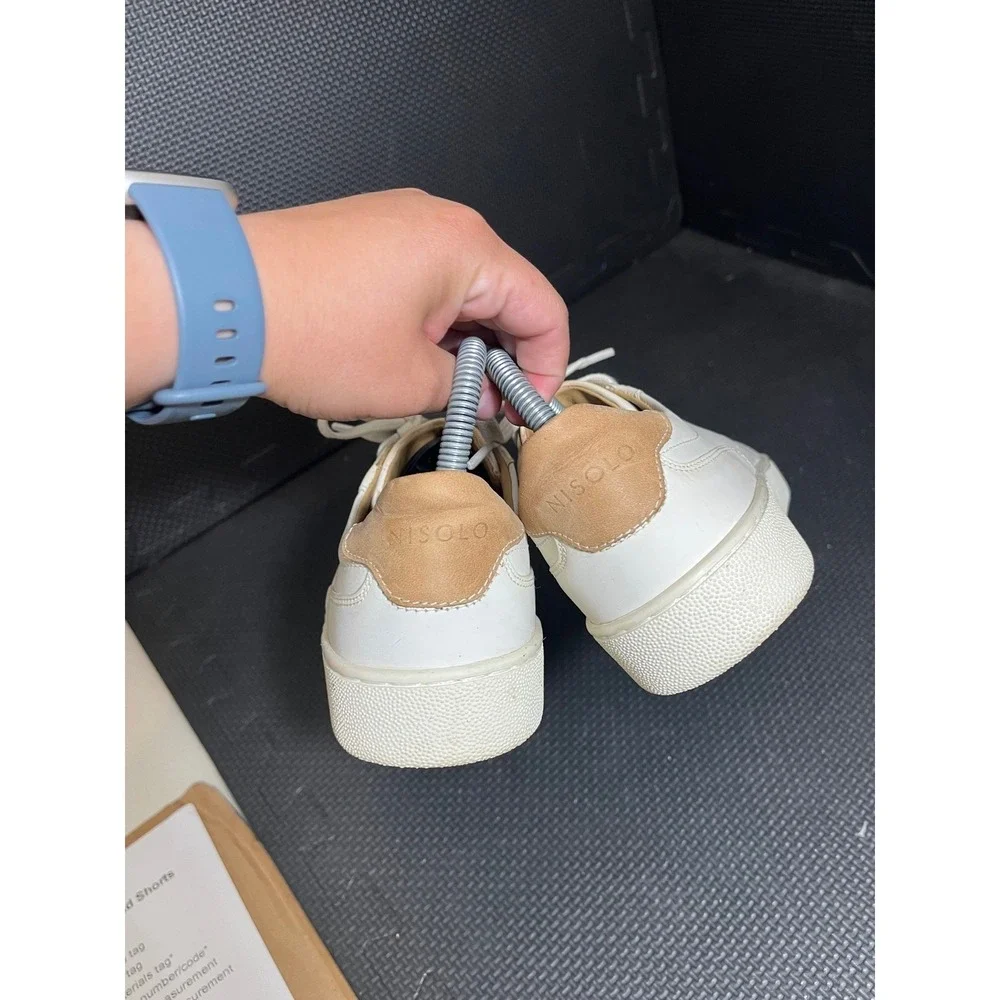 Nisolo Women's Bria Go-To Court Sneaker Shoes White Leather Size 9.5